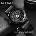 SANDA New Luxury Men's Sport Quartz Watches Personality Stylish Leather Business Wristwatch Brand Watch Relogio Masculino 1027